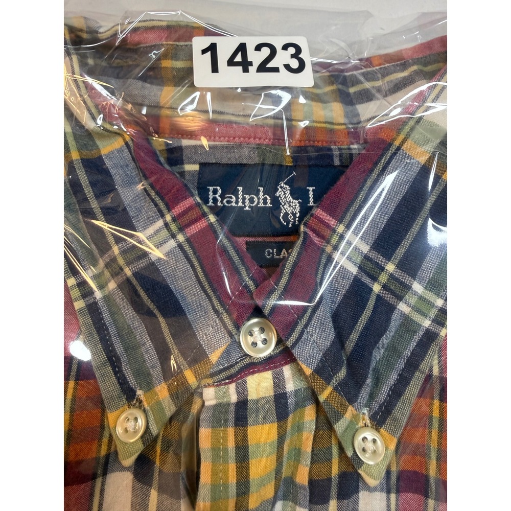 Ralph Lauren Button Down Shirt Mens XL Multi Color Plaid Classic Fit Short Slv - Picture 9 of 9